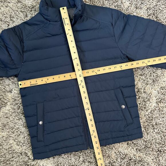 J Crew Men's Navy Blue Quilted Down Puffer Jacket Lightweight Coat S Small - Picture 9 of 9